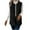 Black, variant on Women's Double-Sided Plush Vest, Solid Color Sleeveless Jacket with Pockets, Casual Quilted Outerwear for Women, Warm Winter Vest without Sleeves, Soft Plush Layering Piece for Fall and Winter Black