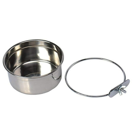 Stainless Steel Pet Parrot Food Water Bowl Fixed Feeding Basin for Pet