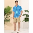 thumbnail image 4 of INSPIRE CHIC Camisa de lunares de verano para hombre, camisas hawaianas con patrón de manga corta y botones Azul M, 4 of 6