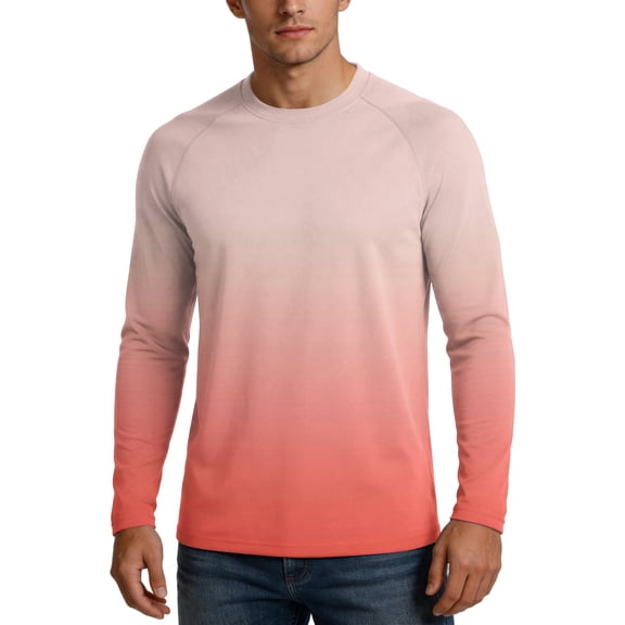 Long Sleeve Shirt Men Beach Summer Athletic Quick Dry Sun Protection Fishing Outdoor Hiking UPF 50 Running T-Shirt, L