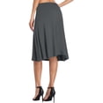 thumbnail image 6 of LWavelet Ruched Waist A-Line Midi Skirt Women Office Casual Flowy Stylish Versatile Bottoms Dark Gray 2XL, 6 of 7