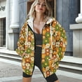 thumbnail image 3 of FOR U DESIGNS Hippie Flower Zip Up Hoodies for Women Oversized Hoodie Size 3XL Long Hooded Sweatshirt Zipper Women Down-Shoulder Collar Activewear with Pockets Fall, 3 of 7