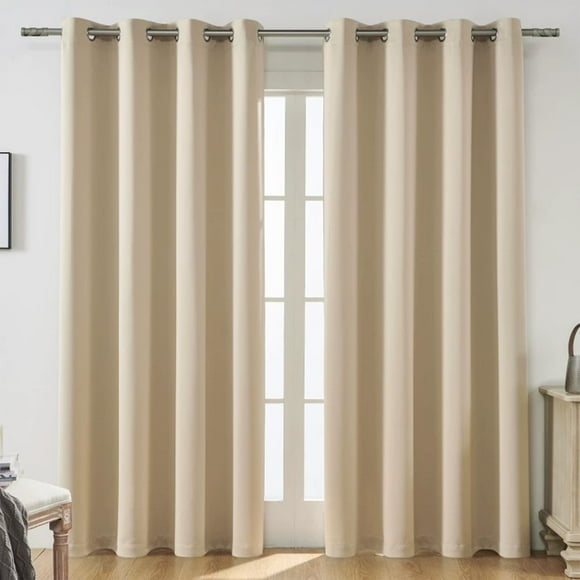 Fiudx Cortinas Elegantes, Paneles Aislantes con Agujeros Redondos, Tratamiento de Ventanas con Reducción de Ruido, Diseño Versátil para Cualquier Habitación, Decoración de Dormitorio y Sala de Estar,