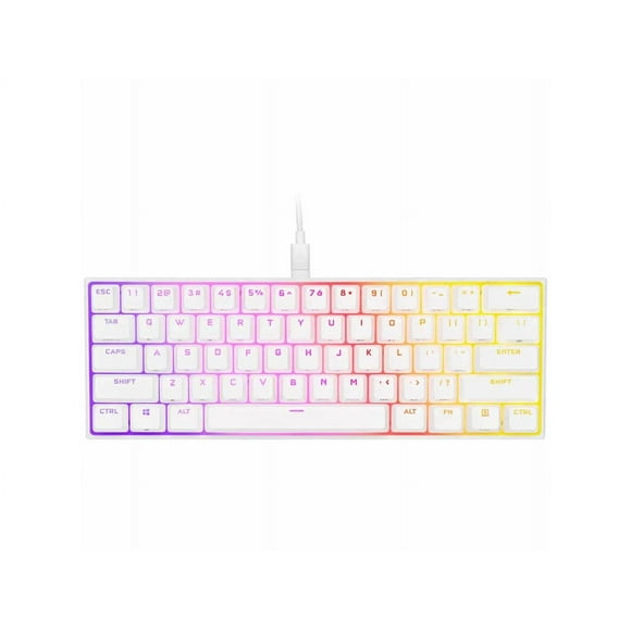 Corsair K65 RGB MINI 60% Mechanical Wired Gaming Keyboard â Cherry MX Speed Switches â PBT Double-Shot Keycaps â iCUE Compatible â QWERTY NA â White