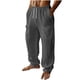 thumbnail image 2 of Ceisia Men's Lightweight Cotton Linen Pants Elastic Waist Drawstring Baggy With Four Large Pockets Pj Casual Dark Gray L Gift, 2 of 9