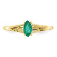 thumbnail image 4 of 10k Yellow Gold Emerald Birthstone Ring May Gemstone, 4 of 9