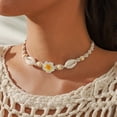 thumbnail image 3 of Collar HUASAI Shell para mujer con forma de estrella de mar en capas, concha blanca, 3 of 6