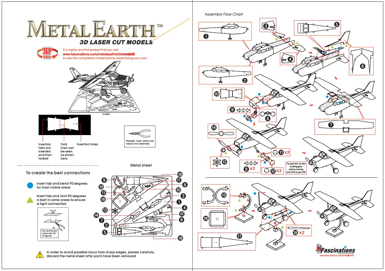 metal earth cessna 172