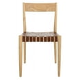 thumbnail image 3 of SAFAVIEH Eluned Leather Dining Chair, Cognac/Natural, Set of 2 (18.5 in. W x D x 31.5 in. H), 3 of 7