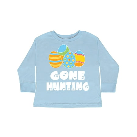

Inktastic Gone Hunting Blue and Yellow Easter Eggs Gift Toddler Boy or Toddler Girl Long Sleeve T-Shirt