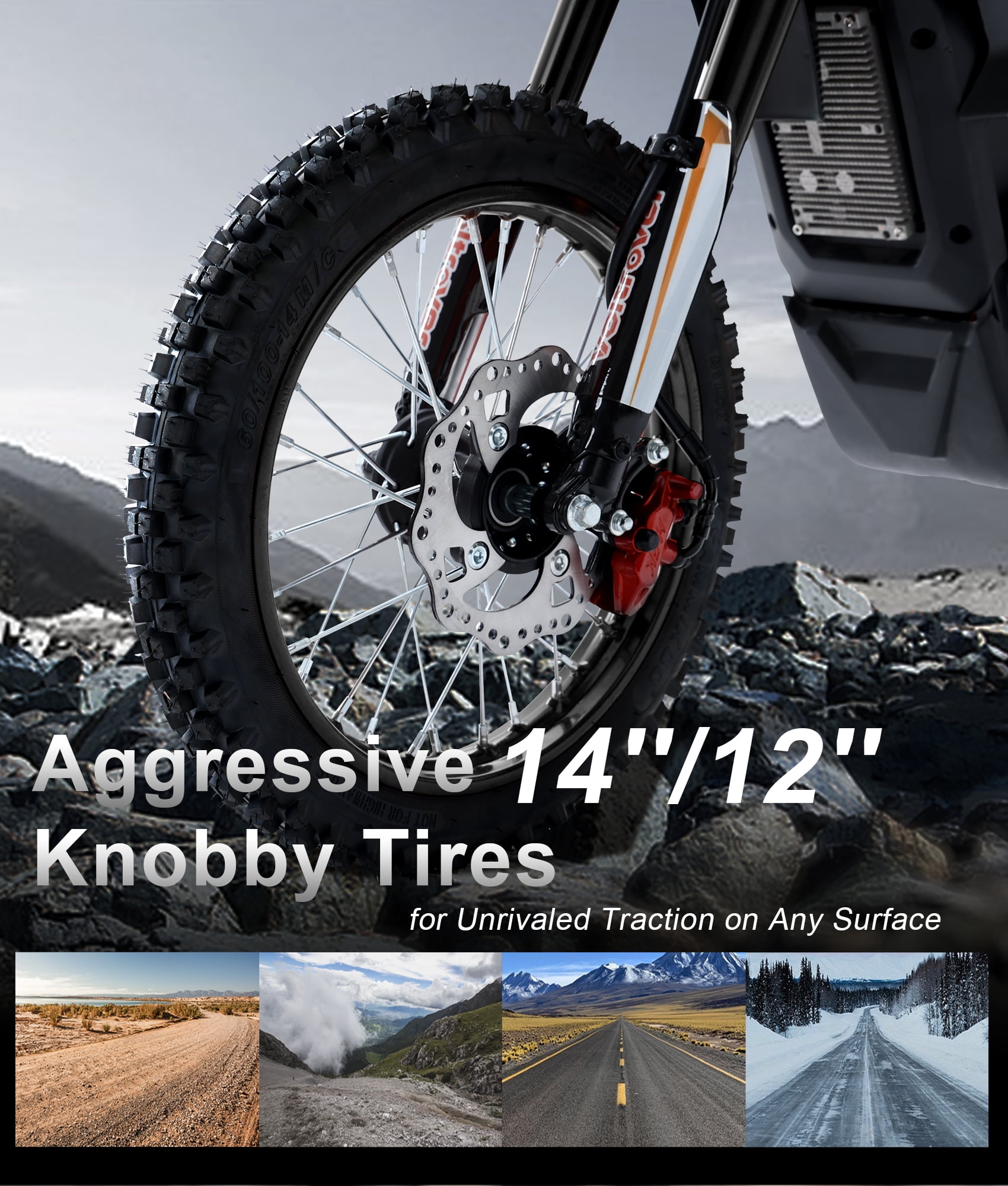 Electric Dirt Bike for Adults & Teens 13+, 2000W Off-Road Electric Motorcycle, 48V 21Ah Removable Battery, 37MPH Fat Tire E Dirt Bike with Hydraulic Brakes, Family Trail Riding Gift-Black