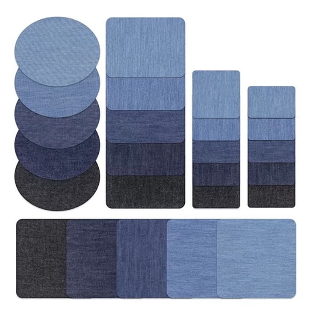 25 parches bordados de mezclilla, ovalados, rectangulares, termoadhesivos para reparar chaquetas, camisas, sombreros y pantalones.