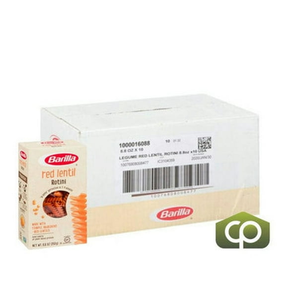 Barilla Pâtes Italiennes Rotini Lentilles Rouges Sans Gluten 8.8 OZ Format en Vrac (10/caisse)