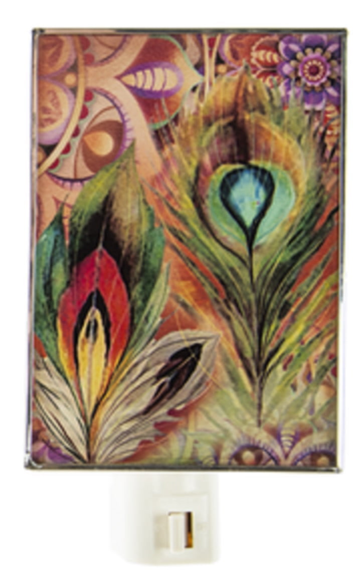 Download Peacock Feather Night Light: Shades of Red and Green - By ...