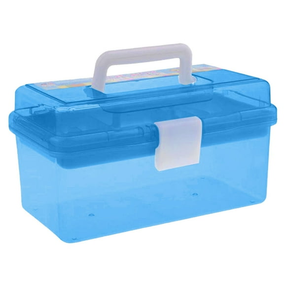 Home Textile Storage Durable Portable Organizer for Crafts and Tools with Handle and Removable Tray for Easy and Tidy Closet and Workspace