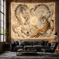 thumbnail image 6 of Traditional Serpentine Dragon with Tiger Facing Each Other, Mystical Fantasy for Space Lovers, Galaxy Room Decor, Housewarming Gift, Tapestry Wall Hanging for Bedroom and Dorm, 6 of 7