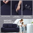 thumbnail image 5 of PiccoCasa Jacquard Sofa Covers Strech Thick Couch Slipcover, Navy Blue Medium, 5 of 6