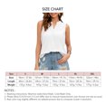 thumbnail image 4 of Camiseta sin mangas con ojales para mujer, informal, con cuello en V, sin mangas, color liso, plisada, frontal, básica, 4 of 8