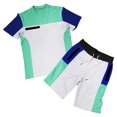 thumbnail image 2 of Vedolay Short Set Men Tracksuit V Neck Shorts Sleeve T Shirts and Classic Sport Shorts Set,Light Blue 3XL, 2 of 3
