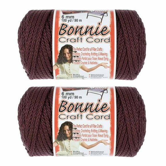 2 Pack Bonnie Macrame Cord - 4mm - 100 yd Lengths - Various Colors