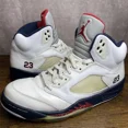 thumbnail image 2 of Ni - ke Air Jordan 5 Retro Olympic Independence Day Size 10 136027-103 White USA OG Rare, 2 of 5