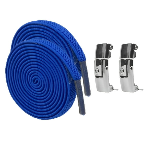 TELOLY Elastic No Tie Shoelaces Shoe Laces Quick Flat Adults Trainer Dark Blue 100cm