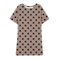 thumbnail image 7 of ZZwxWA Women's Plus Size Polka Dot Print Short Sleeve T Shirt Dress Casual Crewneck Mini Tunic Dress Beach Party Dresses, 7 of 7