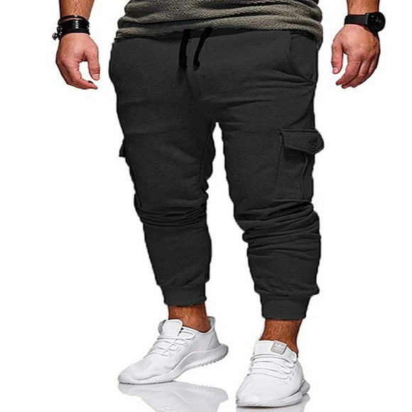 Men Casual Tracksuit Loose Sport Gym Jogging Joggers Sweat Cargo Pants Trousers