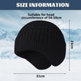 thumbnail image 2 of Gorro de punto para hombre, gorros de invierno con orejeras para mujer, gorros para hombre, gorro de calavera cálido, holgado con calentador de orejas, talla única, 2 of 7