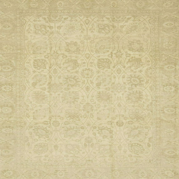 Ahgly Company Machine Washable Indoor Square Abstract Brown Gold Area Rugs, 7' Square