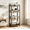 Rustic Brown2, variant on Black 3-Tier Open Bookshelf with Sturdy Steel Frame, Narrow Storage Organizer for Books, CDs & Movies, Suitable for Living Room, Home Office and Study
