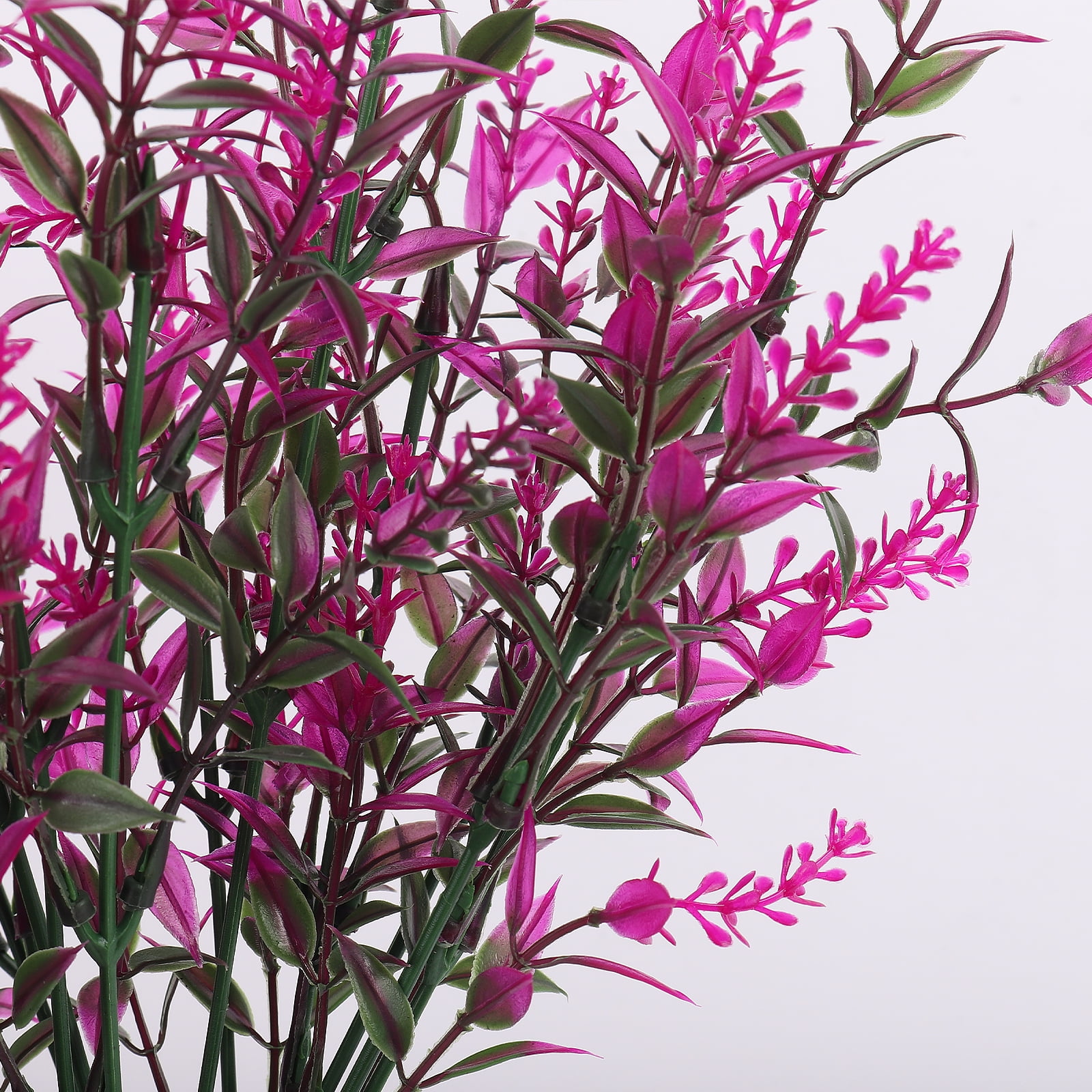 RECUTMS 20 Bundles Artificial Flowers for Outdoor Spring Decoration, UV Resistant Faux Outdoor Plastic Greenery Shrubs Plants Hanging Planter Home Garden Decor(Fuchsia)