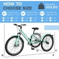 thumbnail image 6 of ABORON Mountain Tricycle for Adults, 3 Wheeled 7-Speed Mountain Tricycle 24/26/27.5 inch Men's Women's Tricycles Cruiser Bike with Cargo Basket, 6 of 8