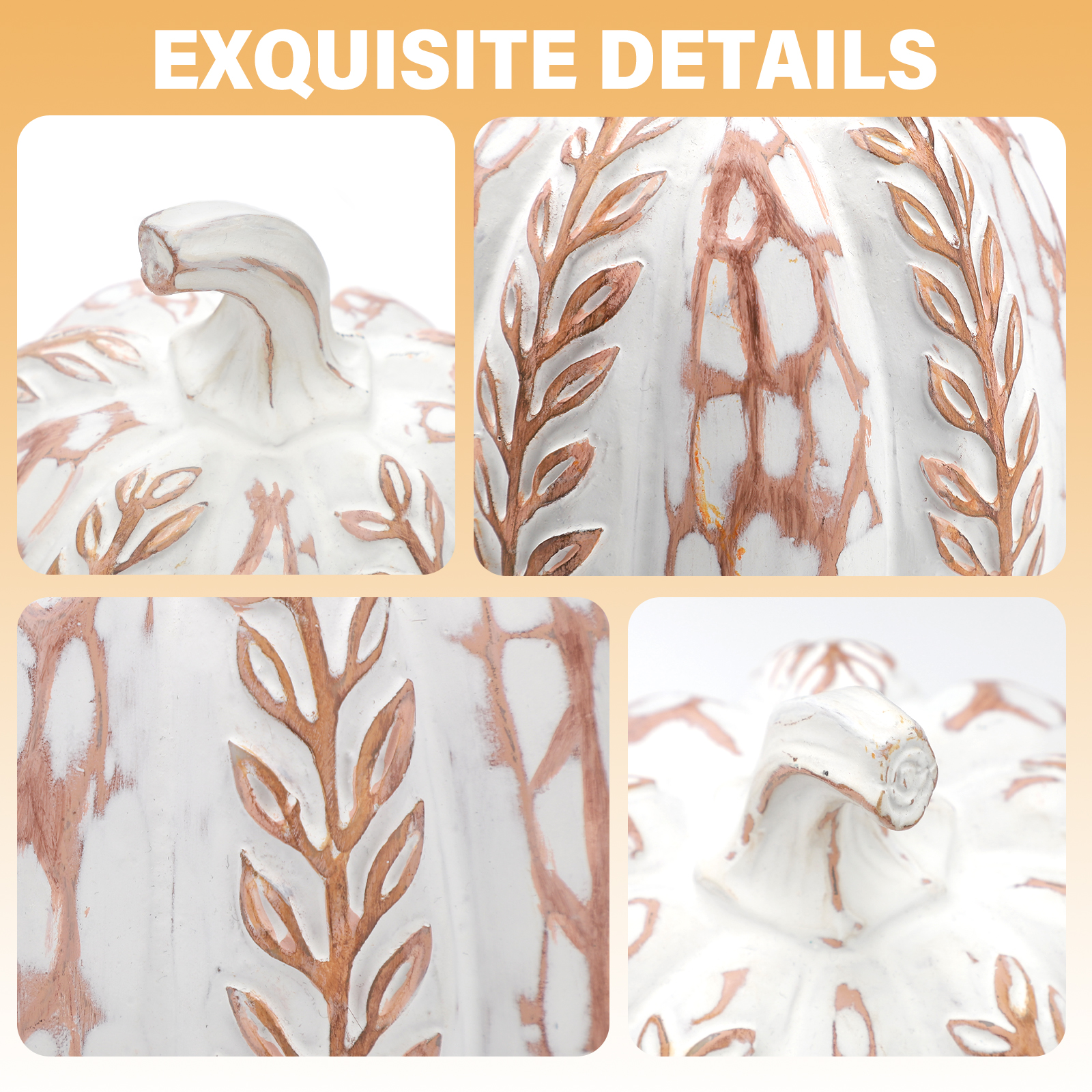 Ayieyill 2 Pc Resin Pumpkin Figurines, Fall Autumn Decorations photo 6