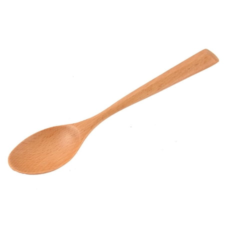- Home Kitchenware Beech Wooden Non-slip Cooking Soup Spoon Yellow 19*3.7cm