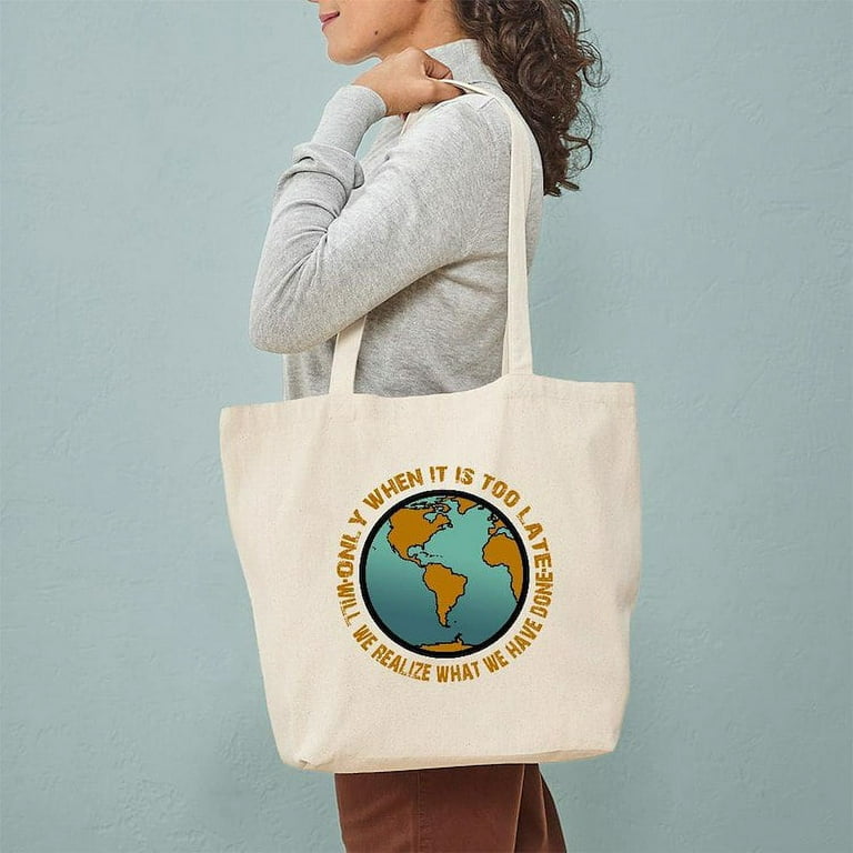 CafePress - Go Green Tote Bag - Natural Canvas Tote Bag, Cloth Shopping Bag  
