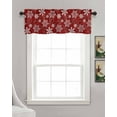 thumbnail image 3 of Red Christmas Snowflake Linen Curtain Valance for Bedroom/Bathroom/Kitchen/Office/Living/Dining Room Window,White Winter Snowflake Xmas Rod Pocket Topper Decorative Cafe Drapes Panel 42"x18", 3 of 6