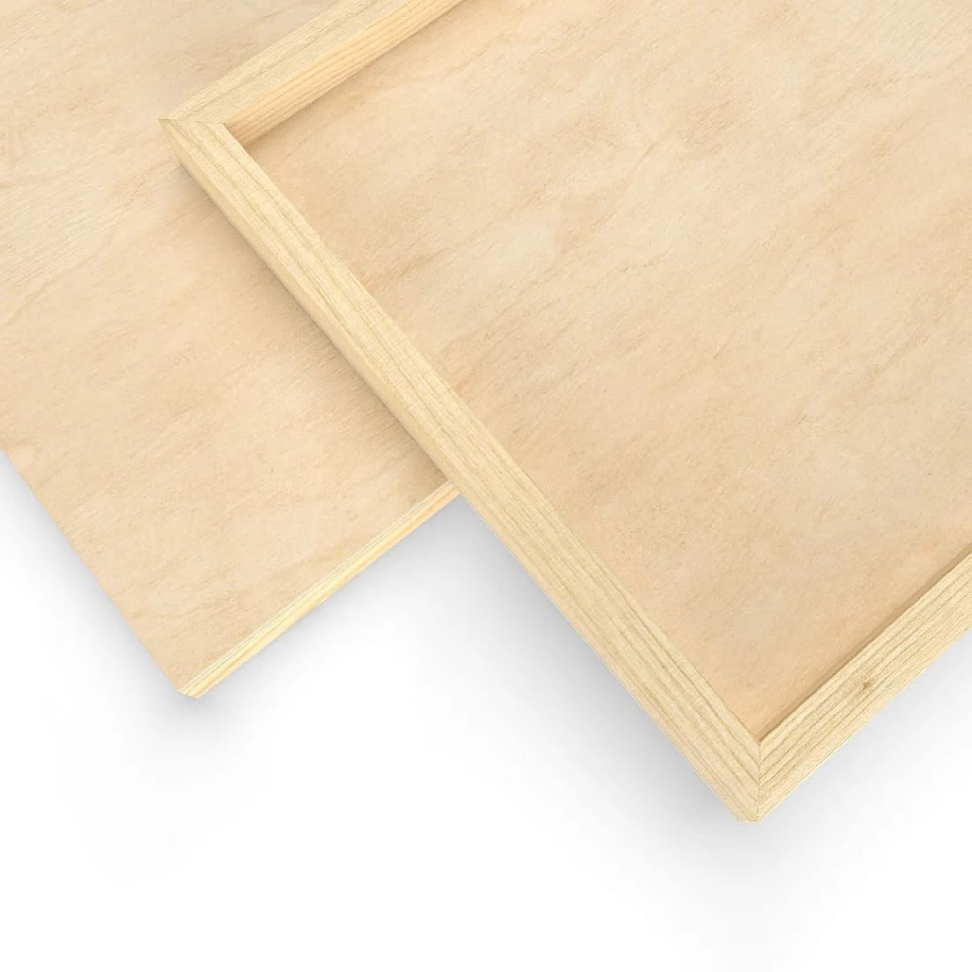Arteza 10" x 10" Birch Wood Art Board, 1.5" Depth, Set of 5, Natural