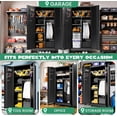 thumbnail image 7 of IKIMI 71" Rolling Metal Garage Storage Cabinet with Wheels, Adjustable Shelves and Hanging Rod, Black, 7 of 7