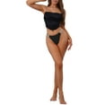 thumbnail image 2 of INSPIRE CHIC Women's Double Line G-Strings Thongs Low-Waisted T-back Tangas Panties S Black, 2 of 4