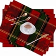 thumbnail image 5 of Christmas Placemats Set of 4 Green Red Plaid Placemats Heat Resistant Non-Slip Dining Placemats Washable Table Mats for Home Kitchen Décor, 5 of 5
