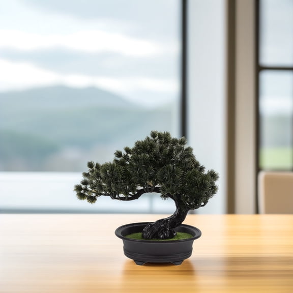 OULII Olive Green Artificial Bonsai Tree with High Realism for Indoor Home Decor