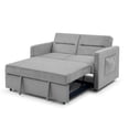 thumbnail image 6 of 3 in 1 Sofa Bed, Chenille Sleeper Recliner Chair with Pull-out Bed and Side Pockets, Multifunctional Upholstered Sofa Couch with 500LBS Weight Capacity for Living Room, Bedroom, Office, Gray, 6 of 7