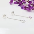 thumbnail image 2 of Earth Gems Jewelry Celestial Moon and Star Earrings Sterling Silver Dangle Earrings Chain Stud Drop Jewelry Gift for Her, 2 of 6