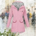 thumbnail image 5 of Frostluinai Women's Waterproof Raincoat Lightweight Rain Jacket Striped Lined Zip Up Hooded Windbreaker with Pockets for Outdoor S-3XL, 5 of 7
