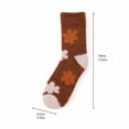 thumbnail image 3 of Thanksgiving Coral Fleece Crew Socks Mid Calf Plush Cozy Socks With Heart And Mushroom Pattern Soft Fuzzy House Socks For Women Girls Winter Warm Fluffy Slipper Socks Cute Fall Holiday Gift, 3 of 5