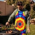 thumbnail image 4 of Colorful Tie Dye Star Pattern Apron-Garden Aprons for Women with Pockets-Cotton Linen Waterproof Kitchen Cooking Gardening Aprons Adjustable for Kitchen,Cooking,BBQ and Salon 33x27 Inch, 4 of 7