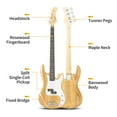thumbnail image 4 of Electric Bass Guitar - 4 String Bass Guitar with 20 Watt Amplifier, Split Single-Coil Pickup, Maple Neck, Rosewood Fingerboard, Basswood Body (Burlywood), 4 of 9