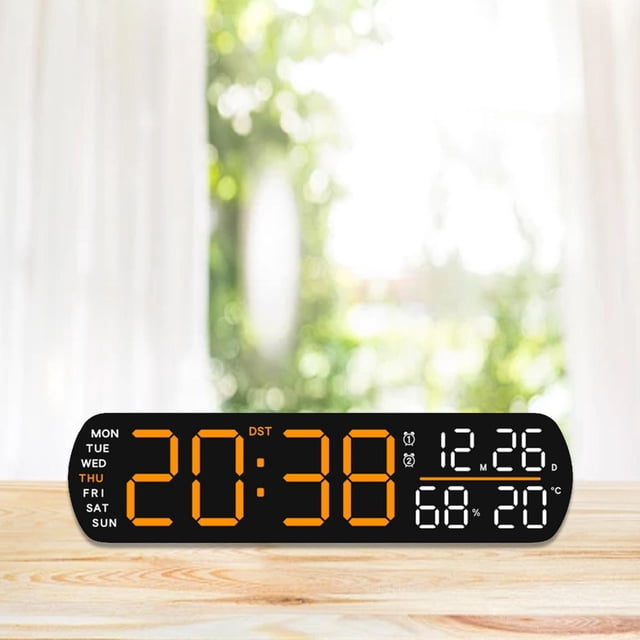 Reloj despertador digital, reloj digital, fácil de usar, inteligente, portátil, moderno, con LED, relojes de escritorio para sala de té en Amarillo
