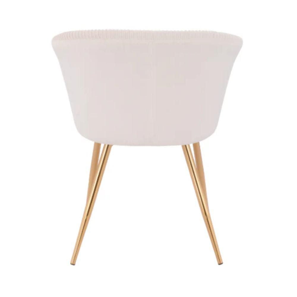 Fauteuil Susan en blanc avec revêtement en velours